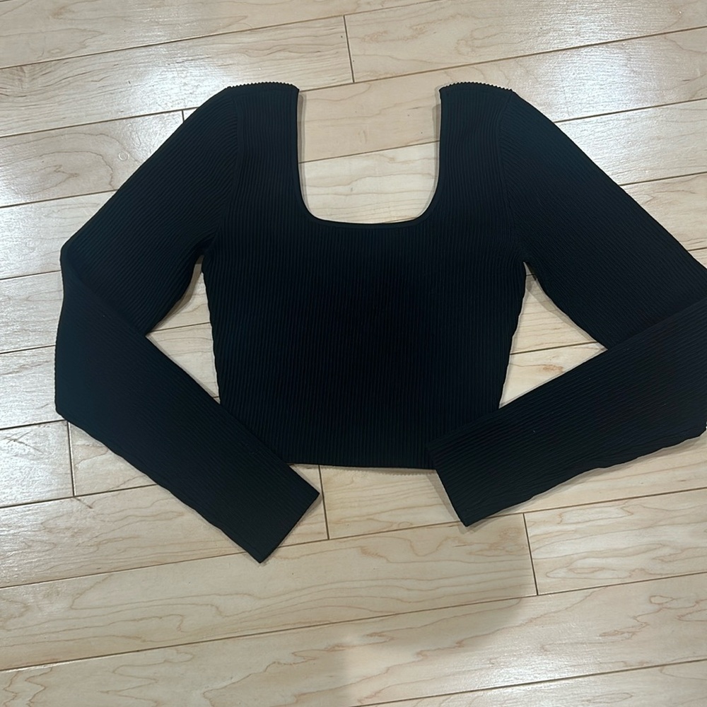 Black Babaton Sculpt Knit long sleeve shirt